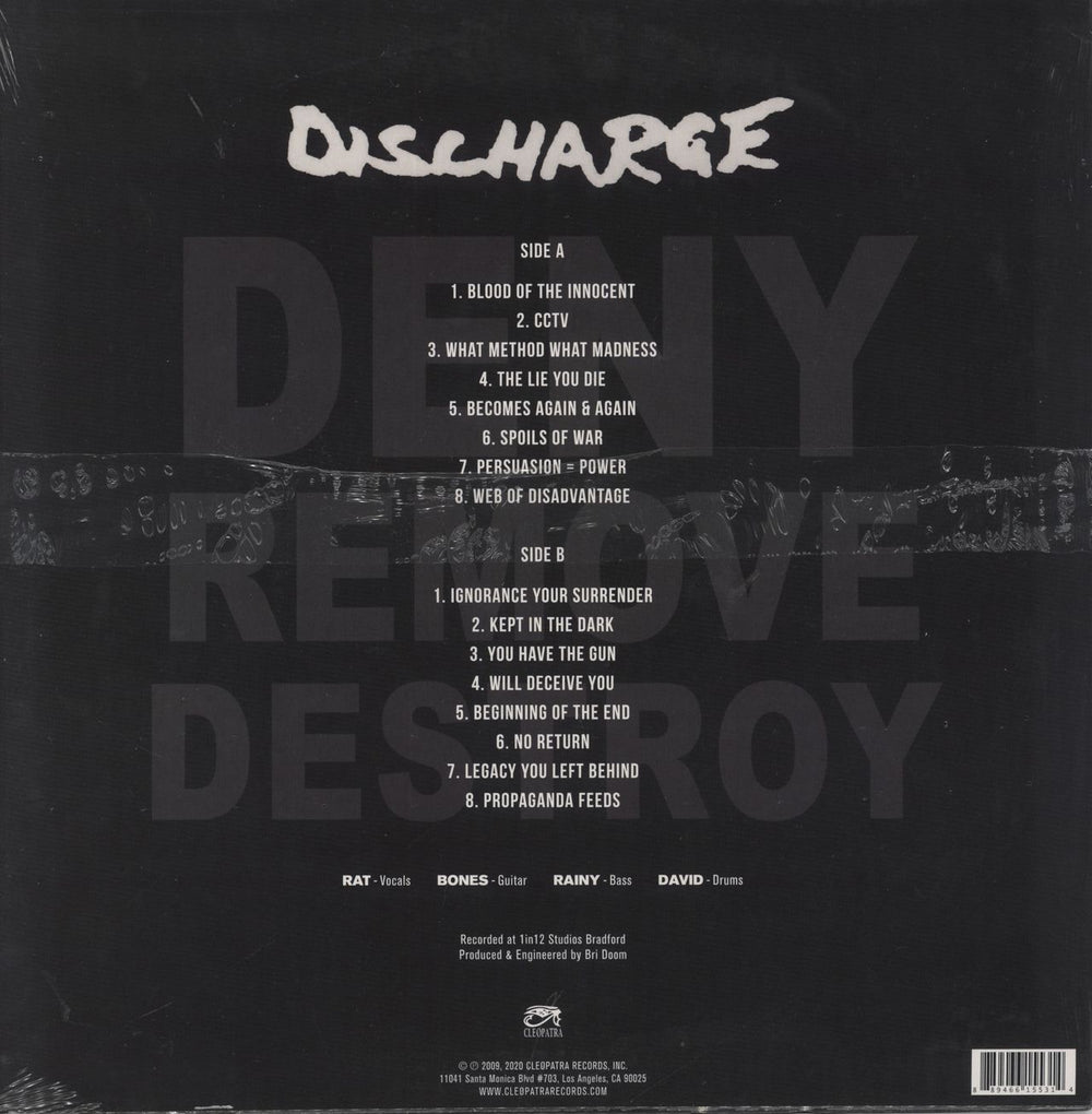 Discharge Disensitise - White Vinyl - Sealed US vinyl LP album (LP record) 889466155314