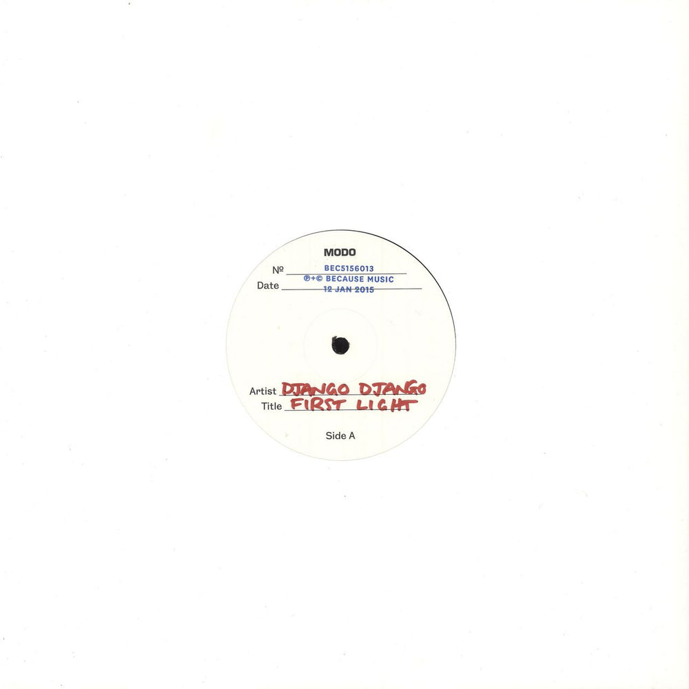 Django Django First Light - White label UK 12" vinyl single (12 inch record / Maxi-single) BEC5156013