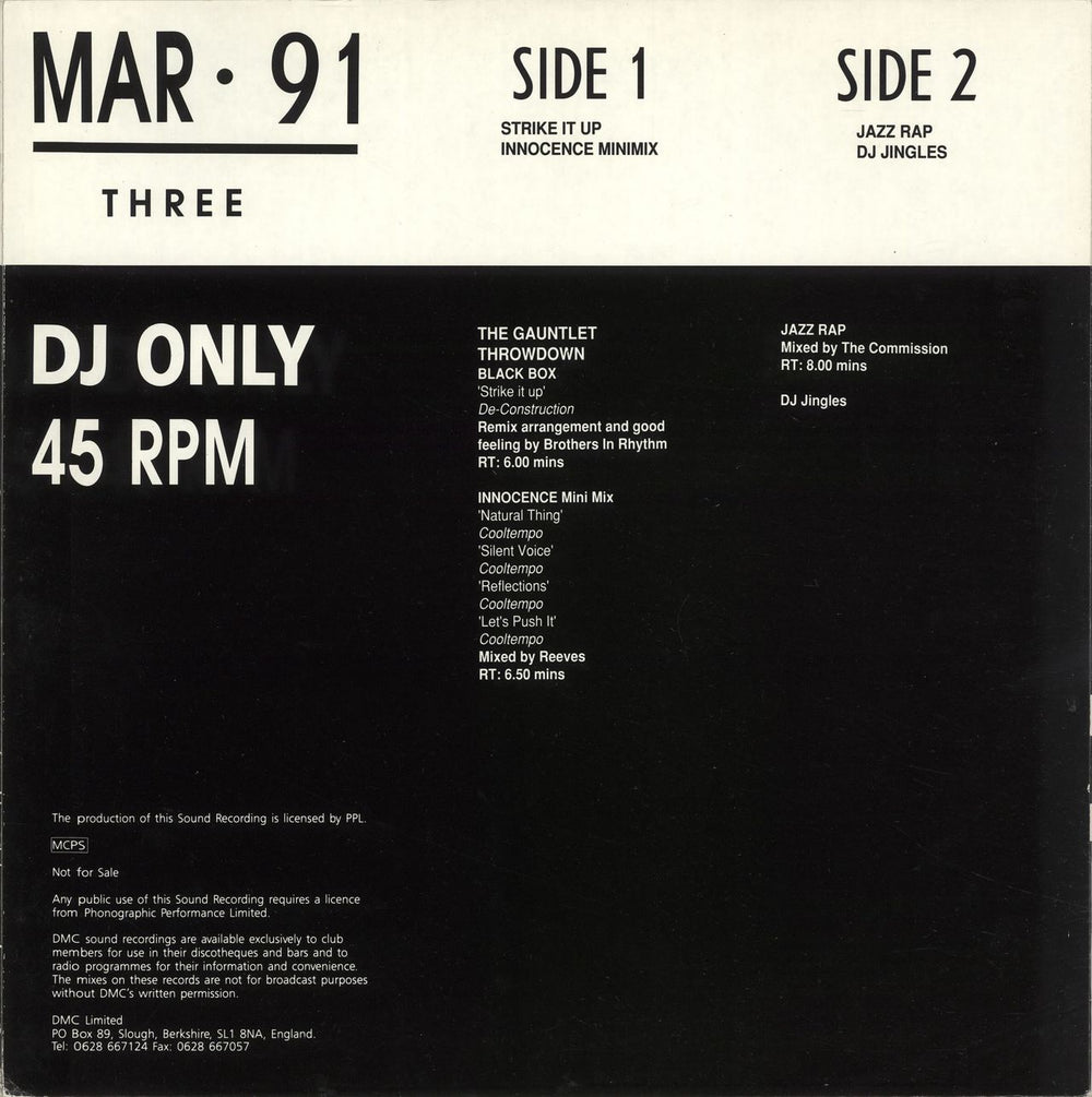 DMC March 91 Three UK Promo 12" vinyl single (12 inch record / Maxi-single)