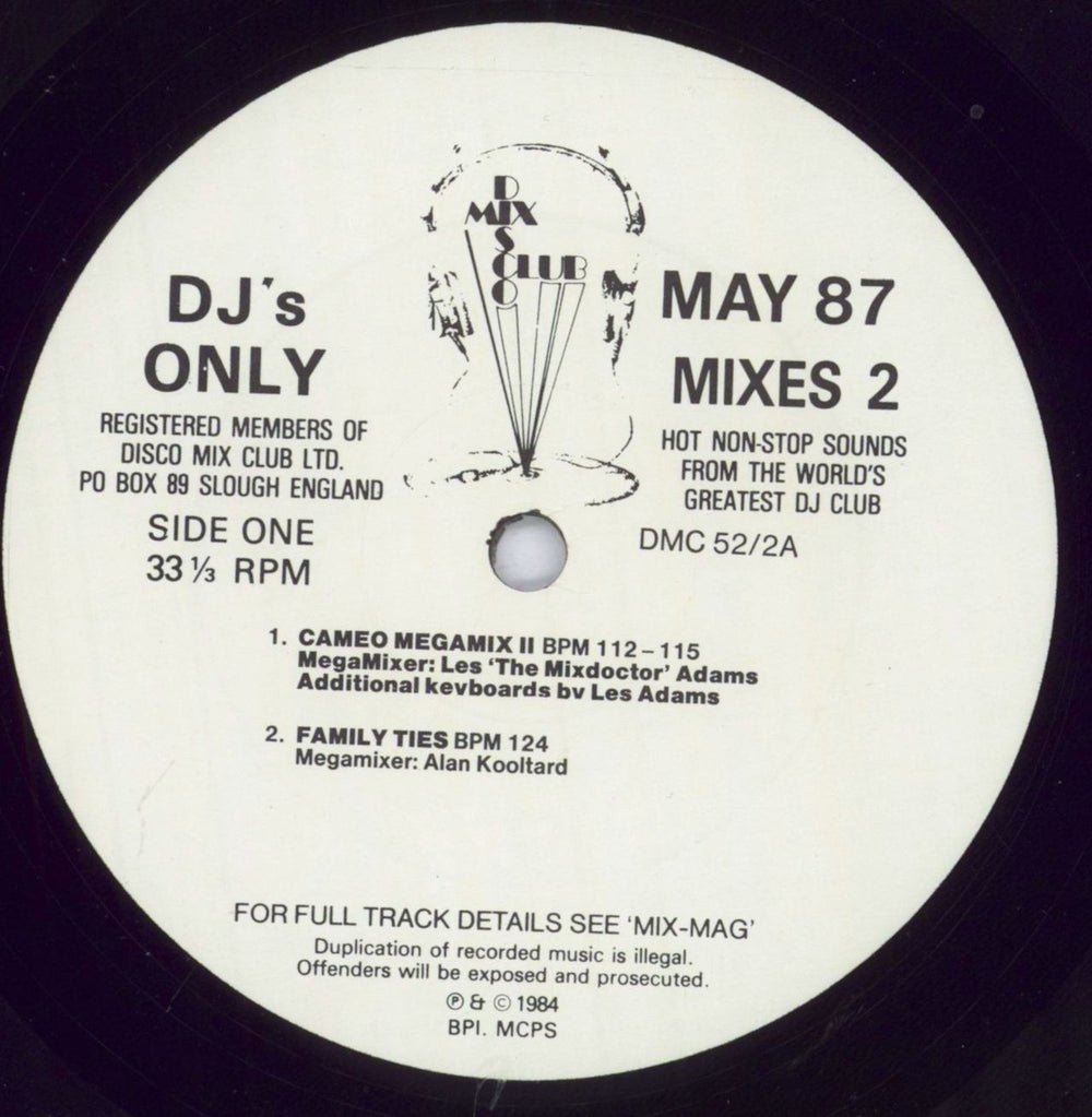 DMC May 87 Mixes 2 UK Promo 12" vinyl single (12 inch record / Maxi-single) DZ-12MA830142