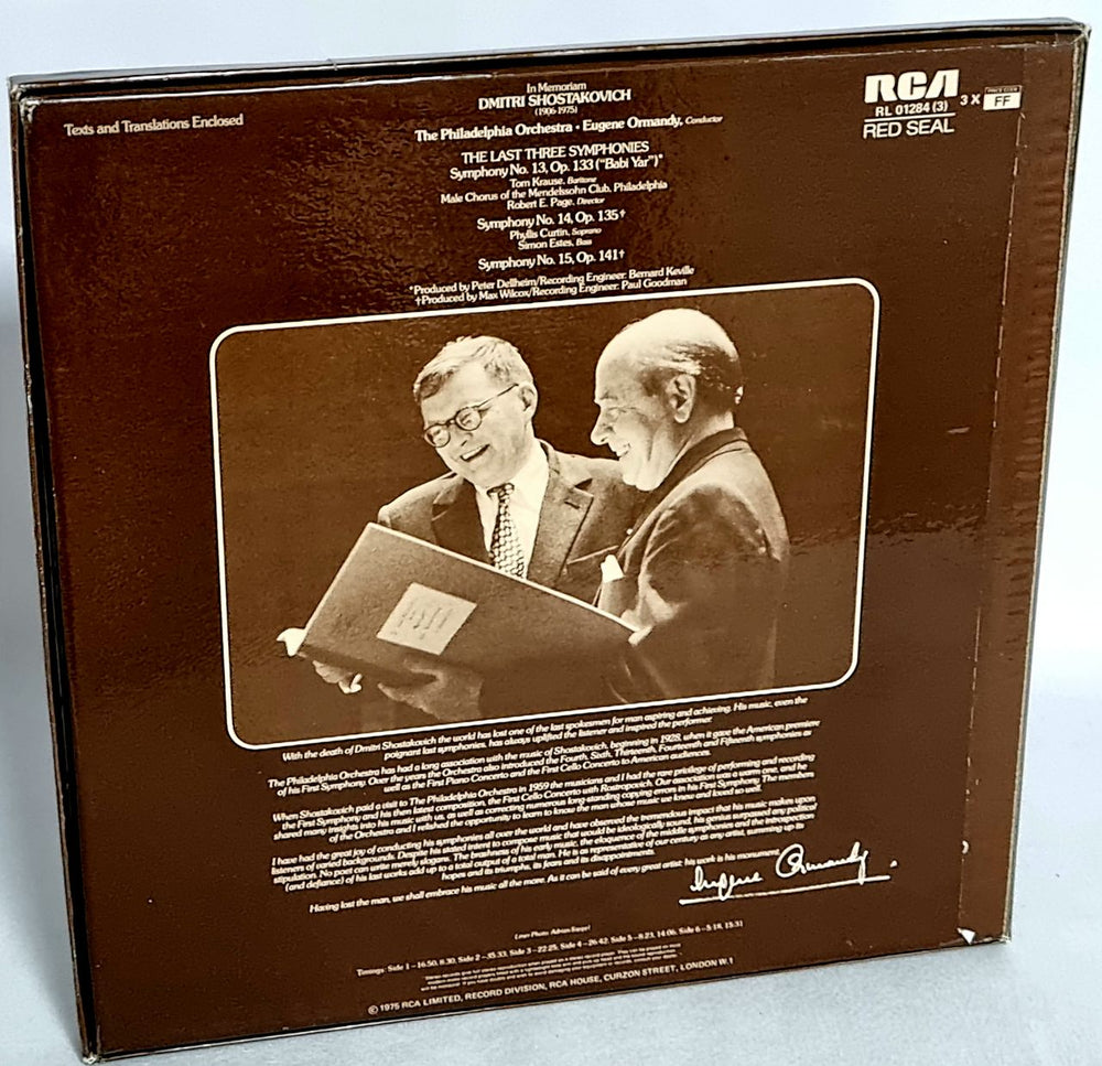 Dmitri Shostakovich Shostakovich: The Last Three Symphonies UK Vinyl Box Set S4IVXSH781798