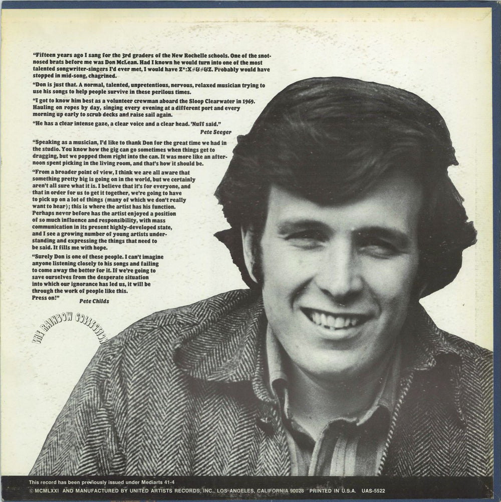 Don McLean Tapestry - Promo Stickered US Promo vinyl LP album (LP record)