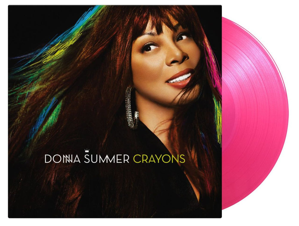 Donna Summer Crayons - Translucent Pink Vinyl UK vinyl LP album (LP record) MOVLP3151