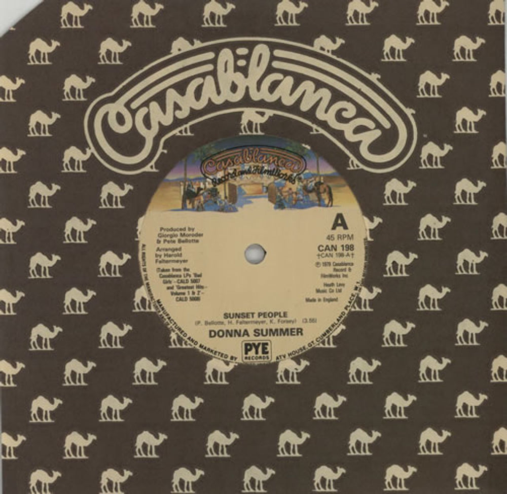 Donna Summer Sunset people UK 7" vinyl single (7 inch record / 45) CAN198