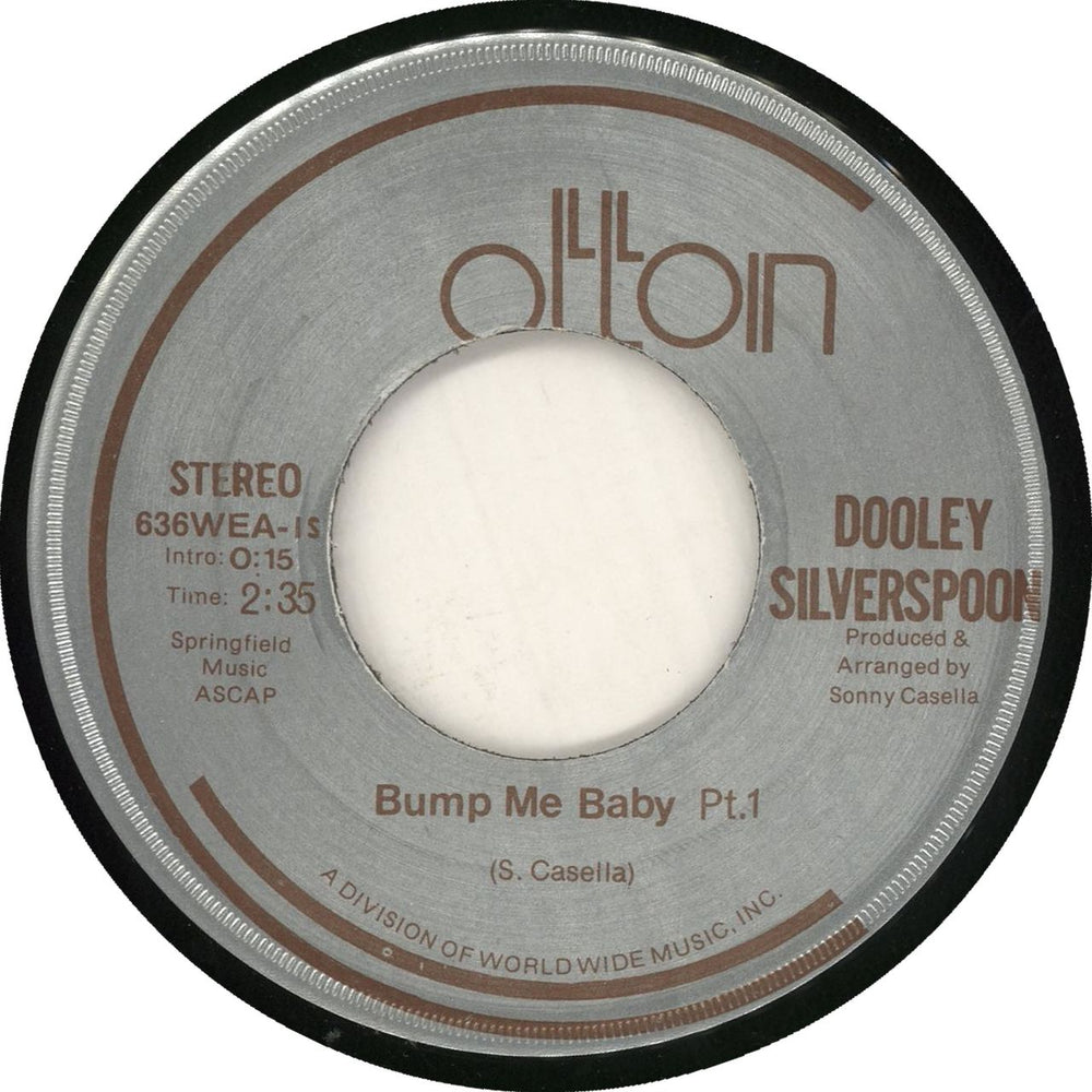 Dooley Silverspoon Bump Me Baby US 7" vinyl single (7 inch record / 45) 636WEA