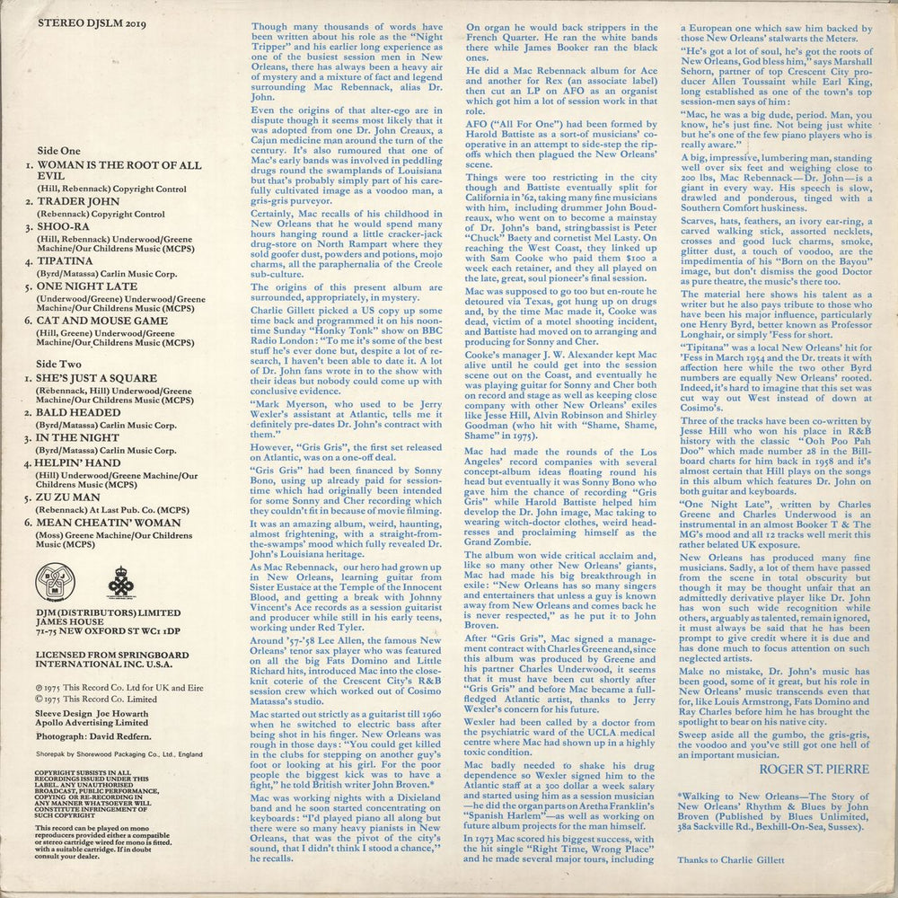 Dr John Cut Me While I'm Hot UK vinyl LP album (LP record)