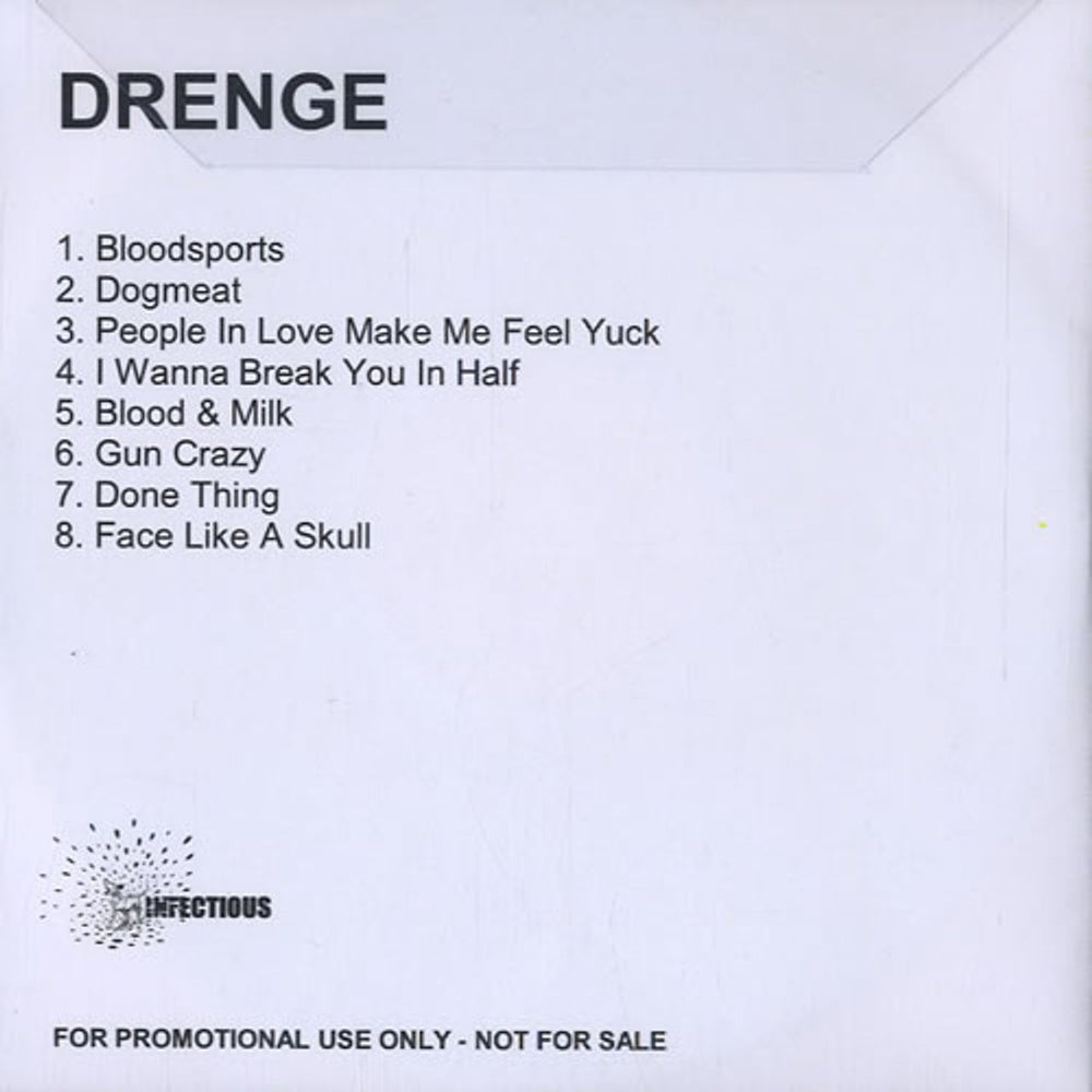 Drenge Album Sampler UK Promo CD-R acetate E7FCRAL598083