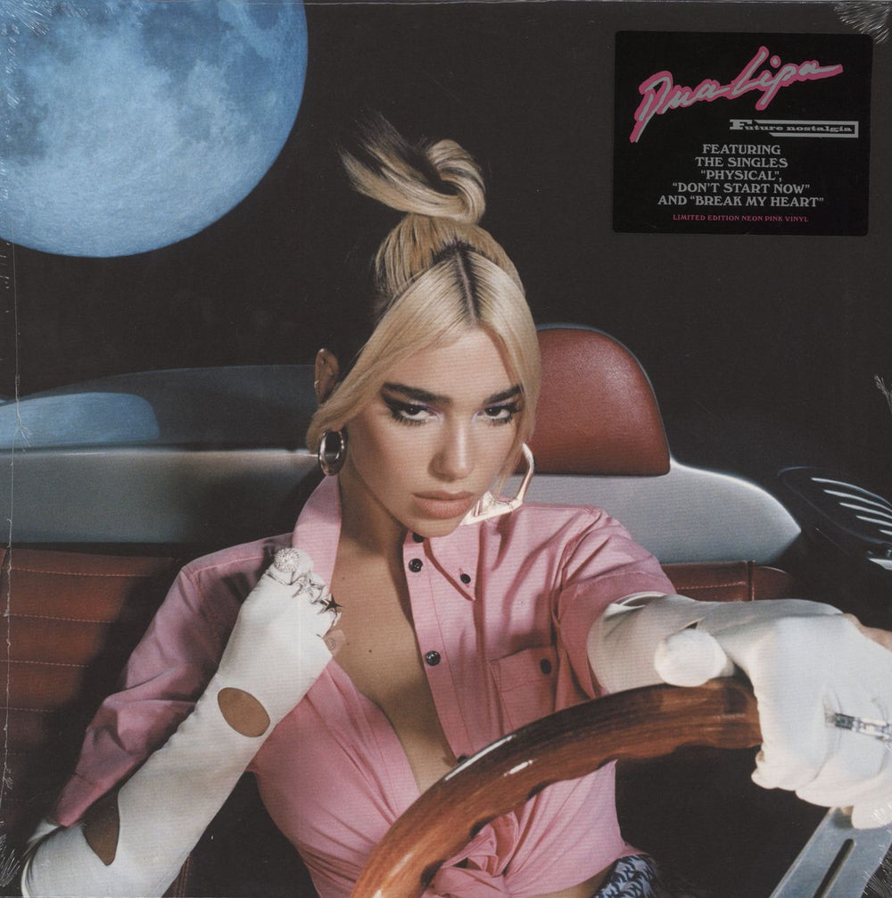 Dua Lipa Future Nostalgia - Pink Vinyl UK vinyl LP album (LP record) 0190295288501