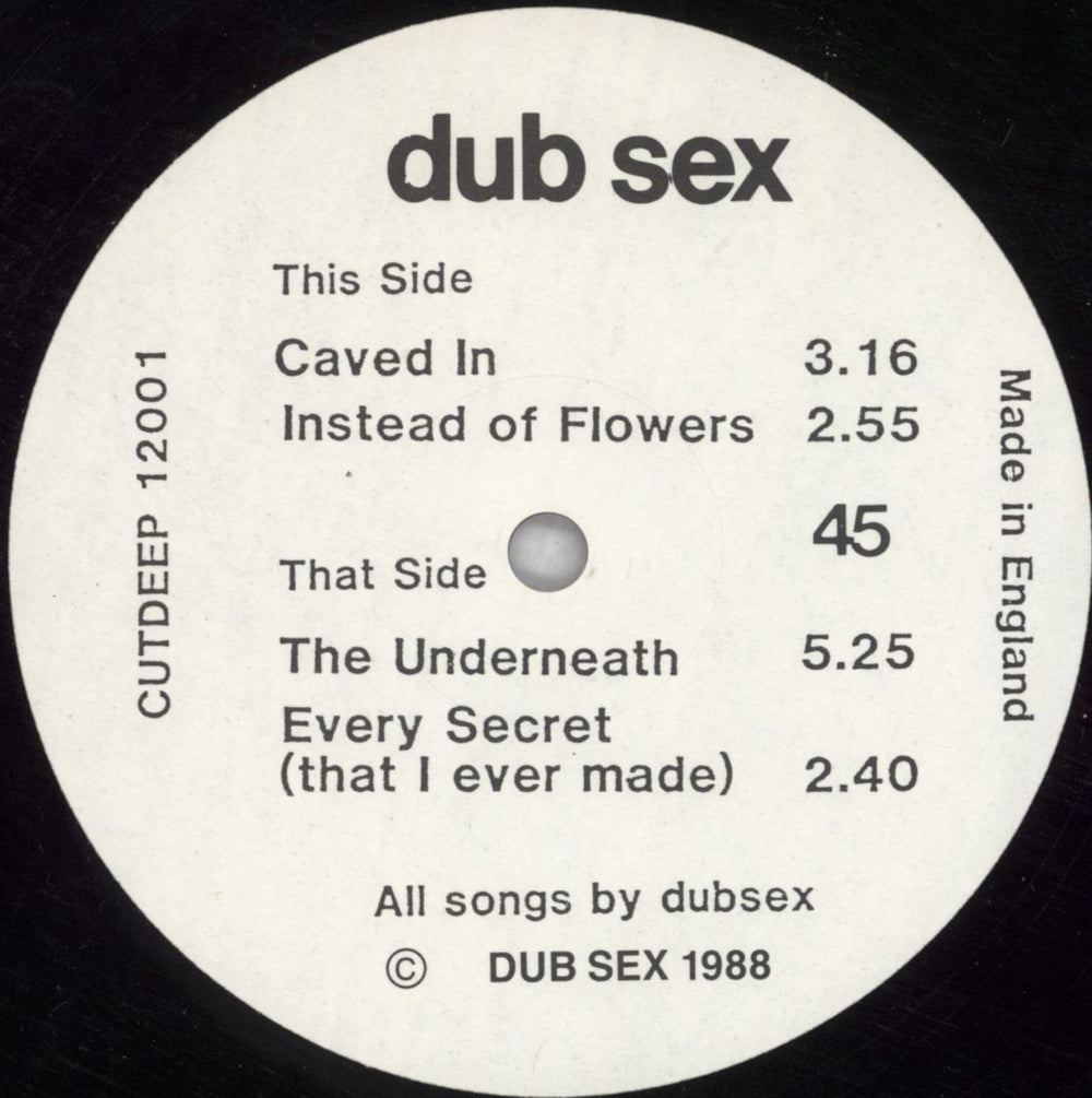 Dub Sex The Underneath UK 12" vinyl single (12 inch record / Maxi-single) DH812TH824379