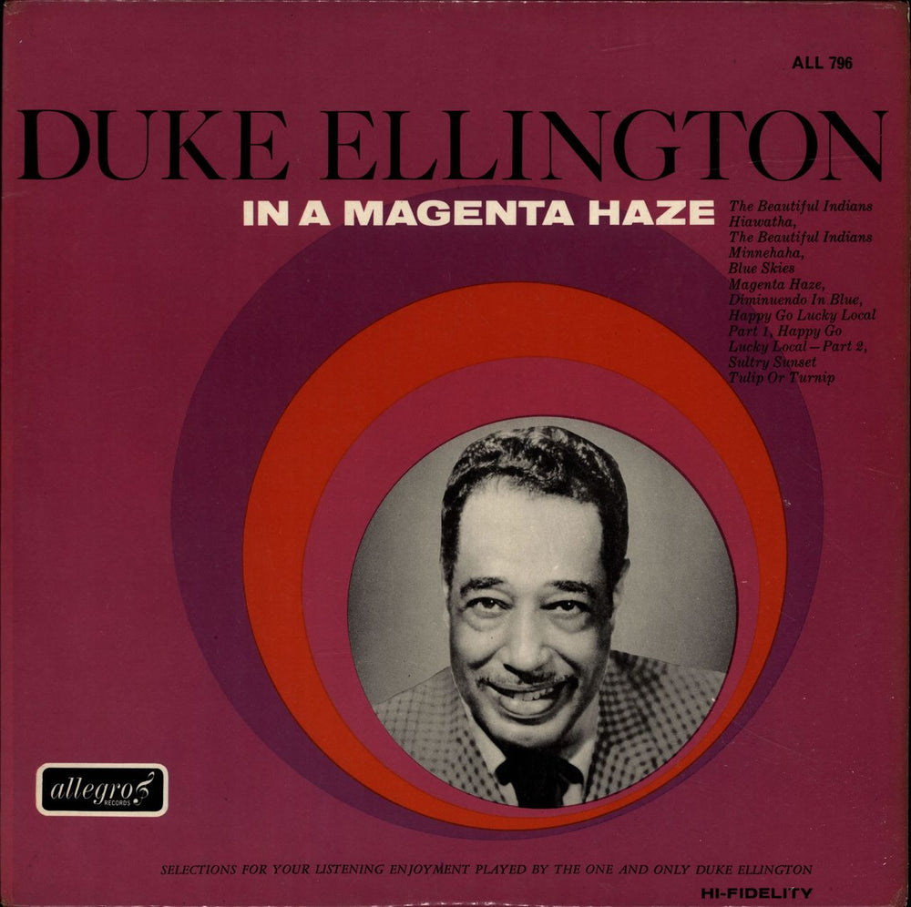 Duke Ellington In A Magenta Haze UK vinyl LP album (LP record) ALL796