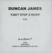 Duncan James Can't Stop A River UK Promo CD-R acetate CD-R