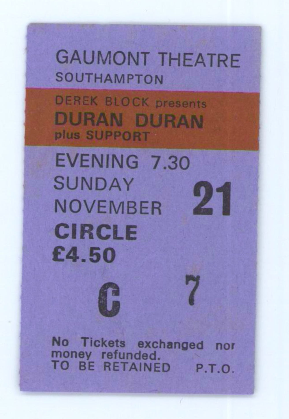 Duran Duran Rio + Ticket Stub UK tour programme