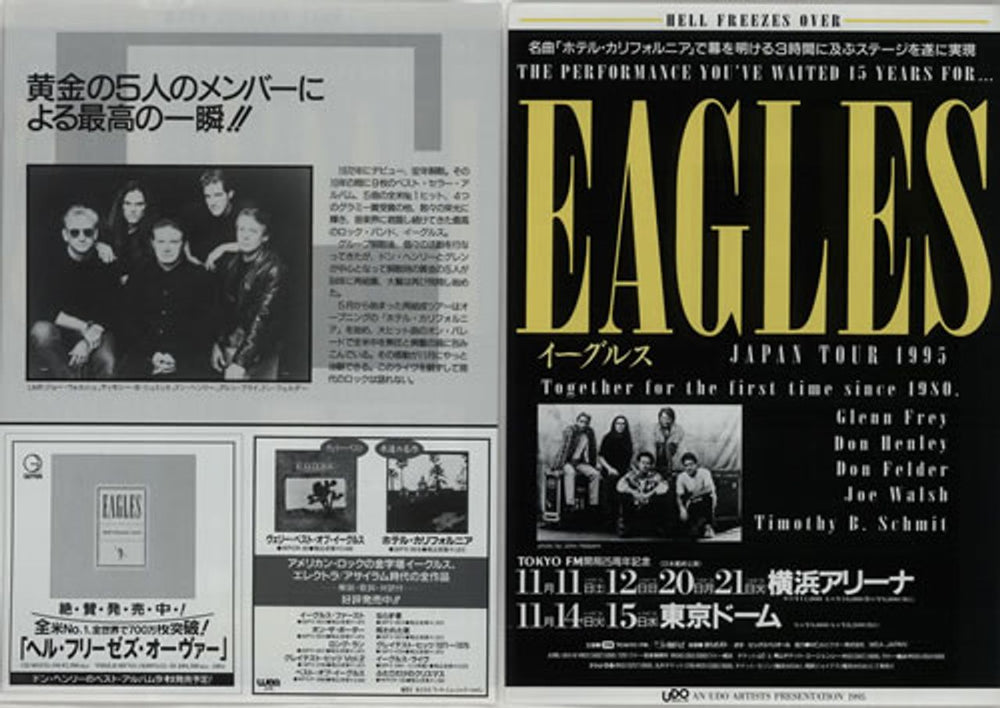 Eagles Hell Freezes Over Japan Tour 1994 - Eight Handbills Japanese Pr —  RareVinyl.com