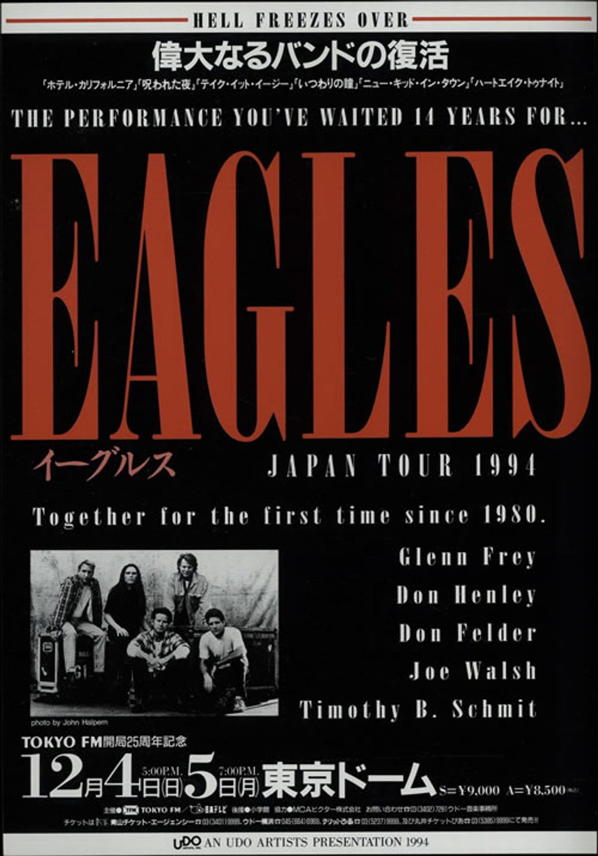 Eagles Hell Freezes Over Japan Tour 1994 - Rare Vinyl