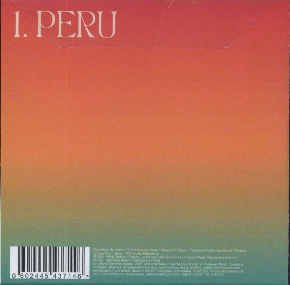 Ed Sheeran Peru - Autographed UK CD single (CD5 / 5") 602445437146