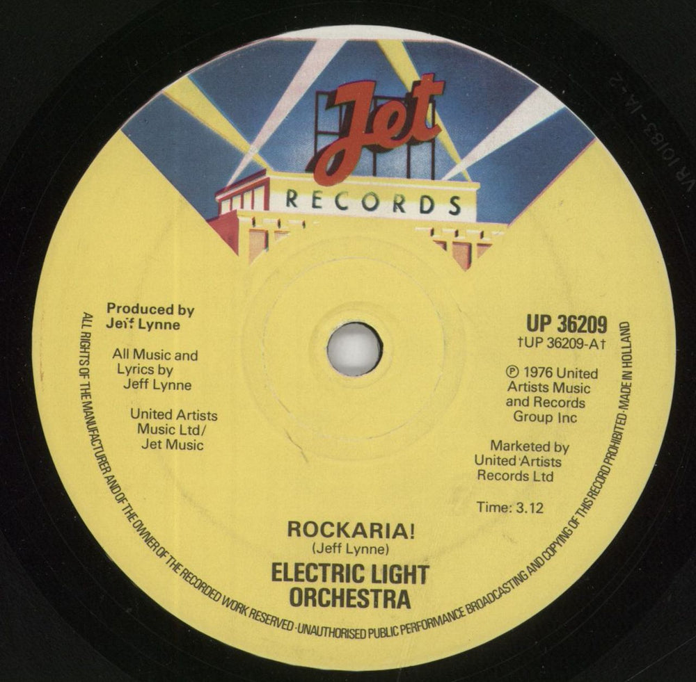 Electric Light Orchestra Rockaria! - Solid UK 7" vinyl single (7 inch record / 45) UP36209