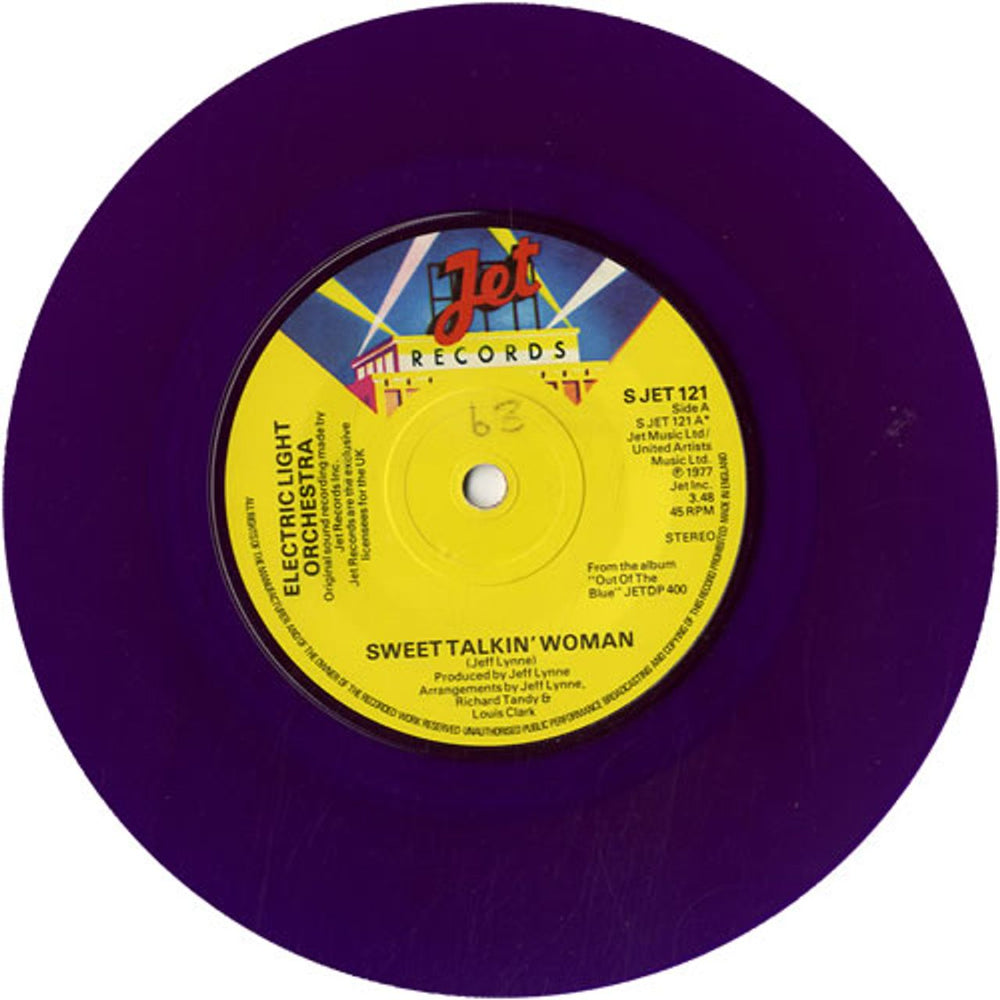 Electric Light Orchestra Sweet Talkin' Woman - Purple Vinyl UK 7" vinyl single (7 inch record / 45) ELO07SW107412