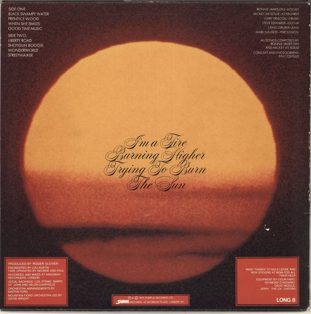 ELF Trying To Burn The Sun UK vinyl LP album (LP record)