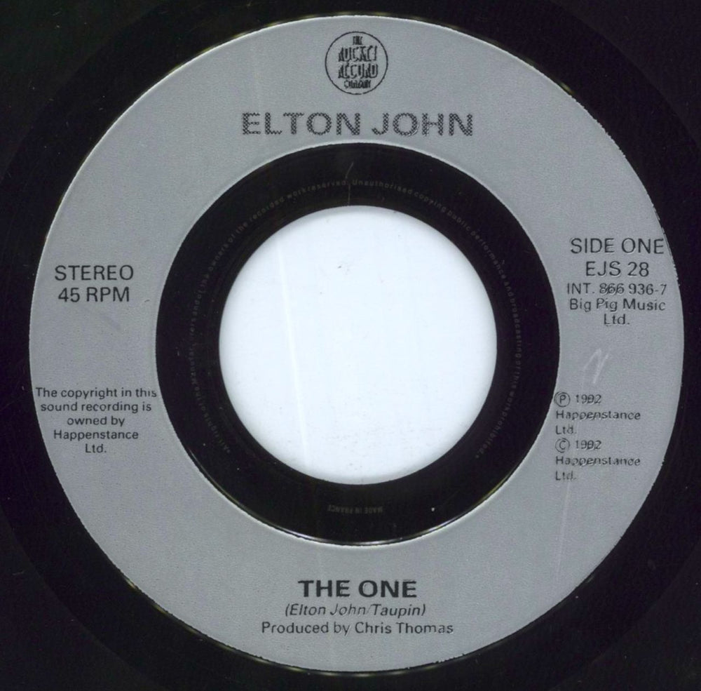 Elton John The One - Jukebox UK 7" vinyl single (7 inch record / 45) EJS28