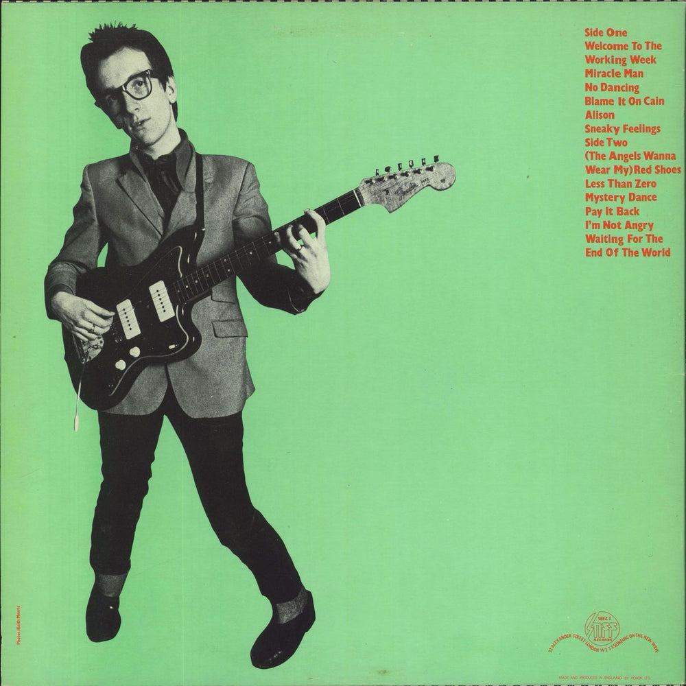 Elvis Costello My Aim Is True - Green Front & Back UK vinyl LP album (LP record)