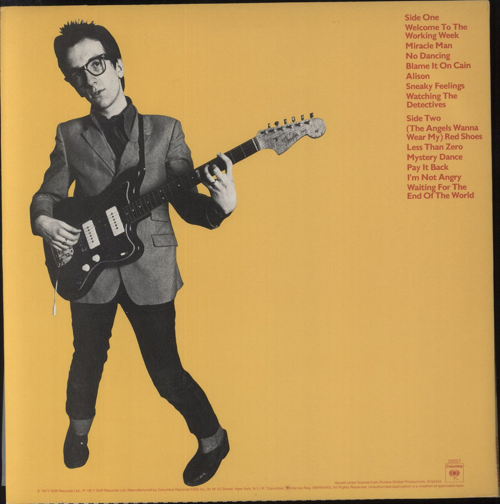 Elvis Costello My Aim Is True US vinyl LP album (LP record)