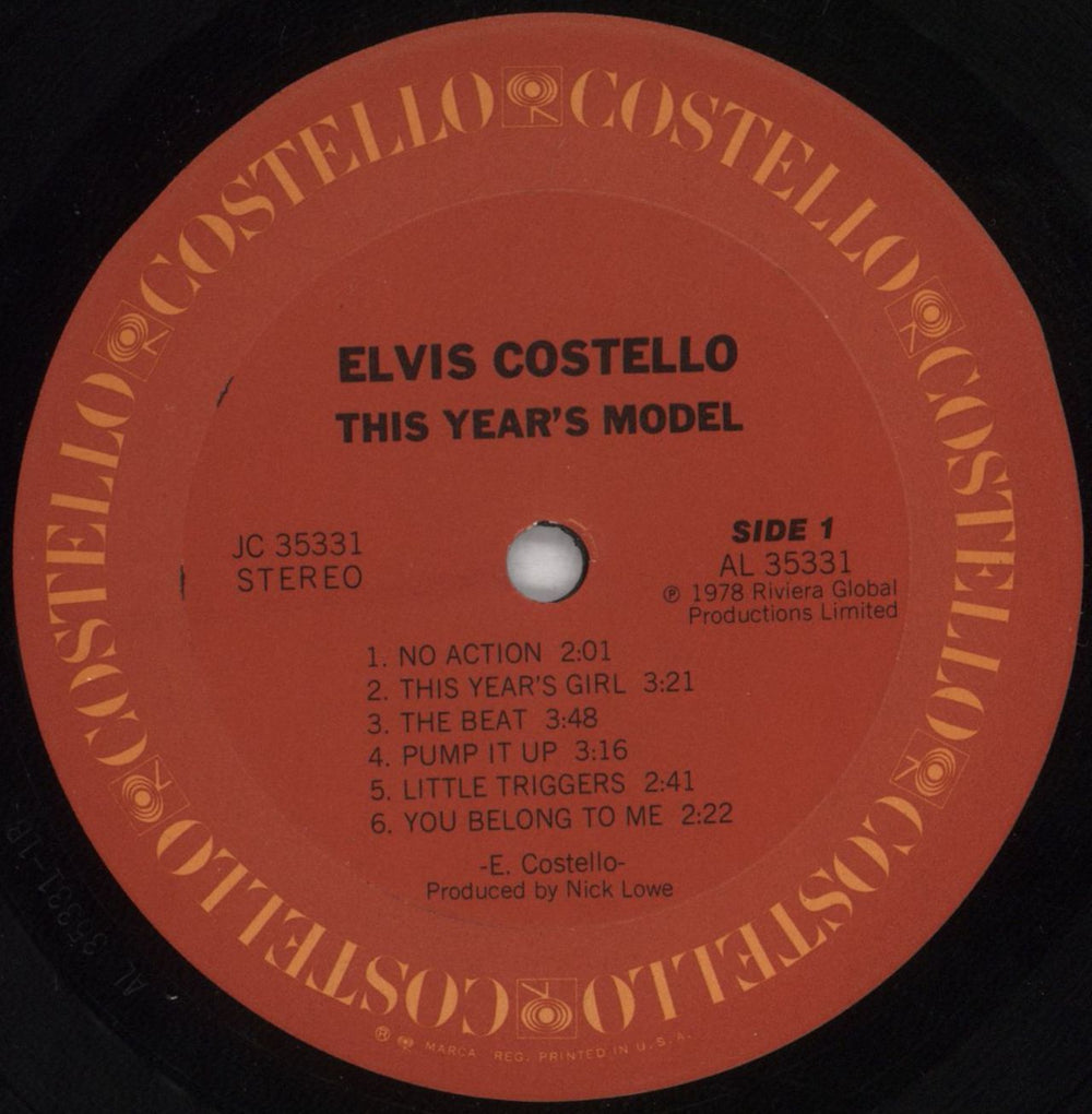 Elvis Costello This Years Model - Promo Stamped US Promo vinyl LP album (LP record) COSLPTH824356