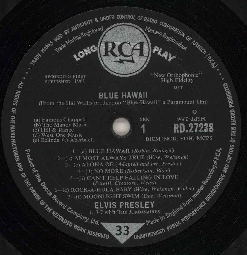 Elvis Presley Blue Hawaii - 1st - EX UK vinyl LP album (LP record) ELVLPBL729718