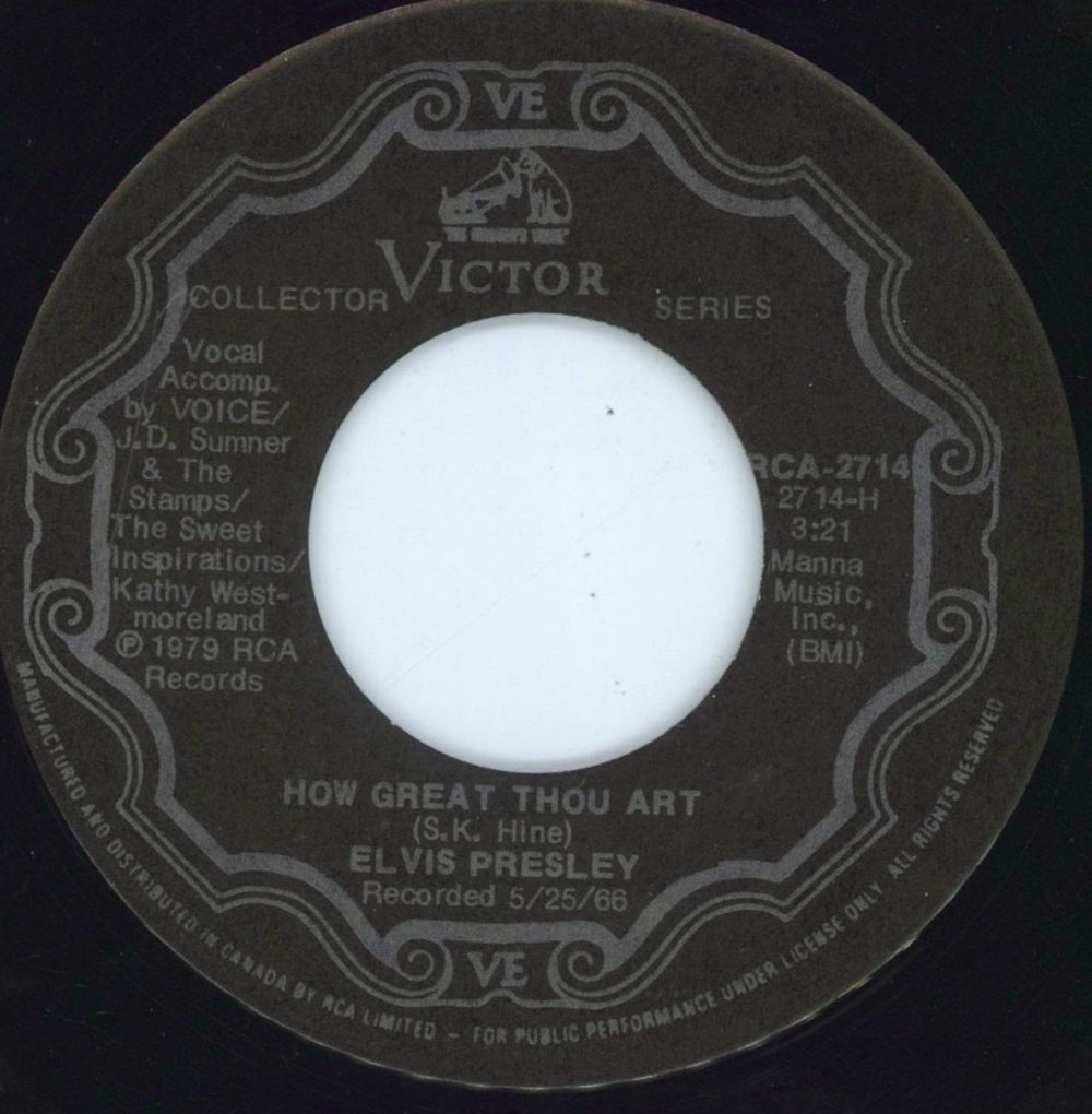 Elvis Presley How Great Thou Art Canadian 7" vinyl single (7 inch record / 45) ELV07HO414498
