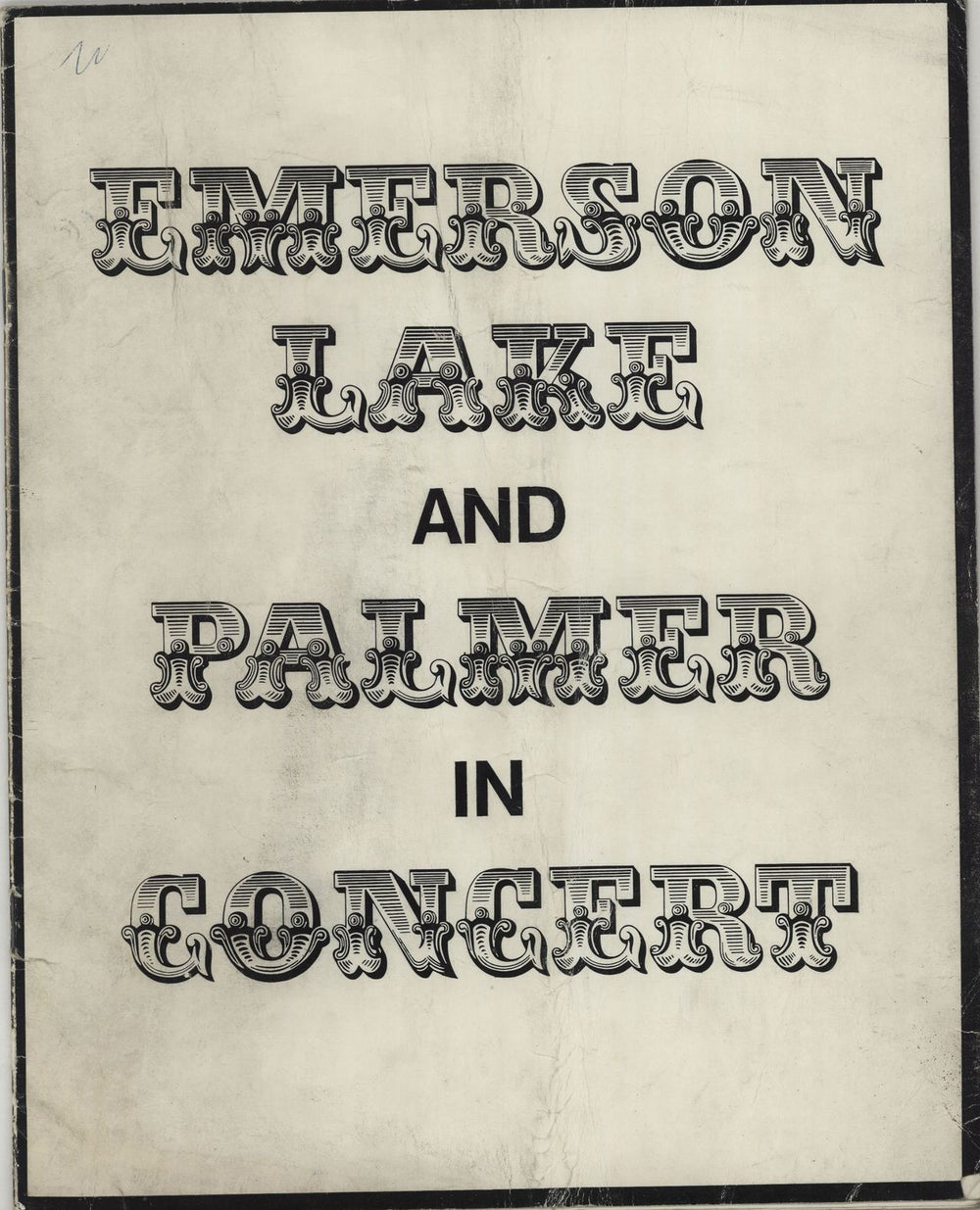 Emerson Lake & Palmer In Concert UK tour programme PROGRAMME