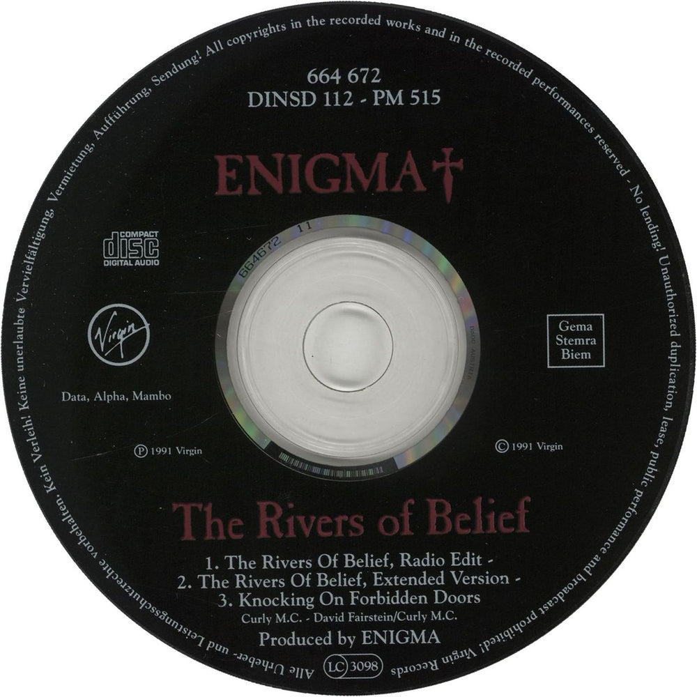 Enigma The Rivers Of Belief - Black Disc Austrian CD single (CD5 / 5") ENIC5TH108106