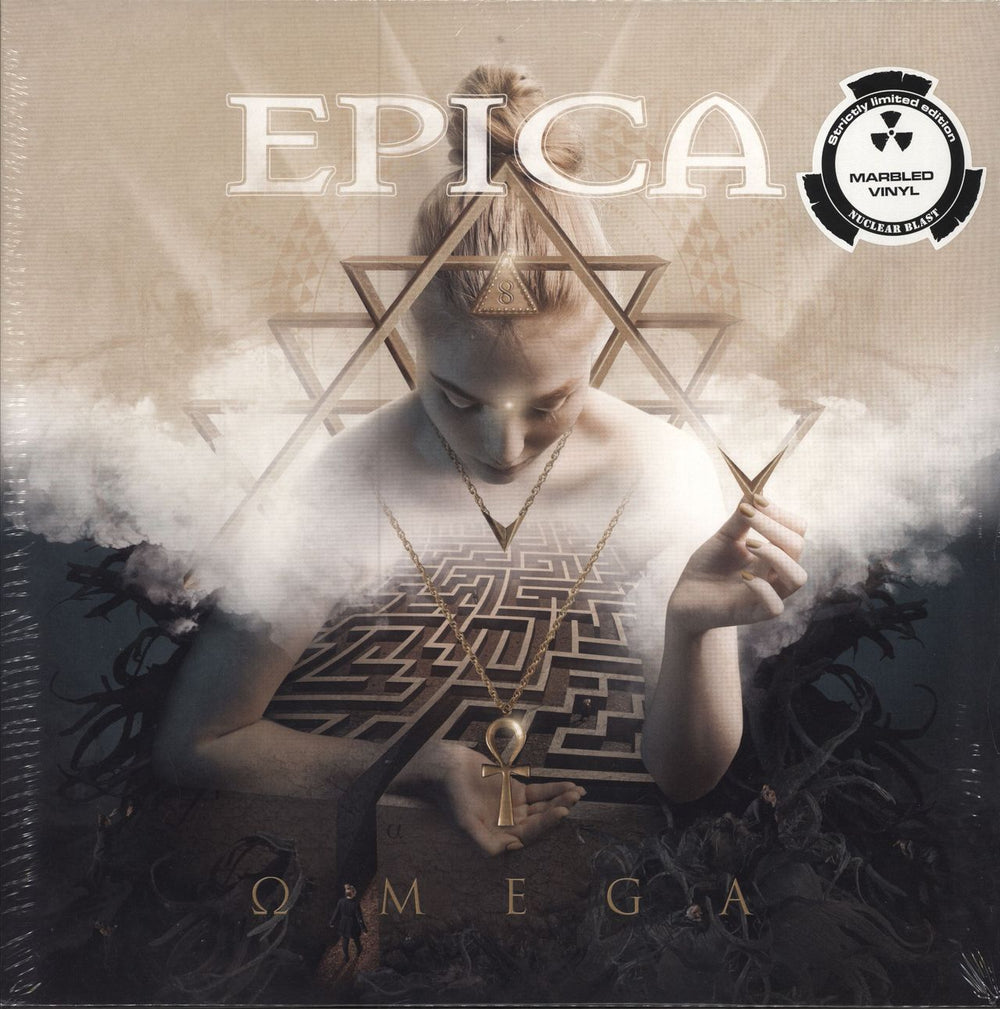 Epica Omega - Turquoise & Black Marbled + Shrink German 2-LP vinyl record set (Double LP Album) 2736154521