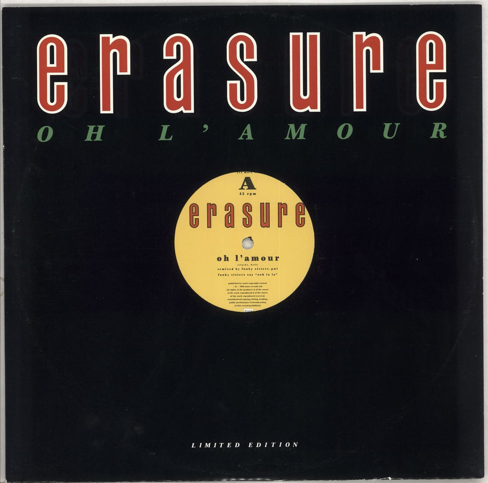 Erasure Oh L'amour UK 12" vinyl single (12 inch record / Maxi-single) L12MUTE45