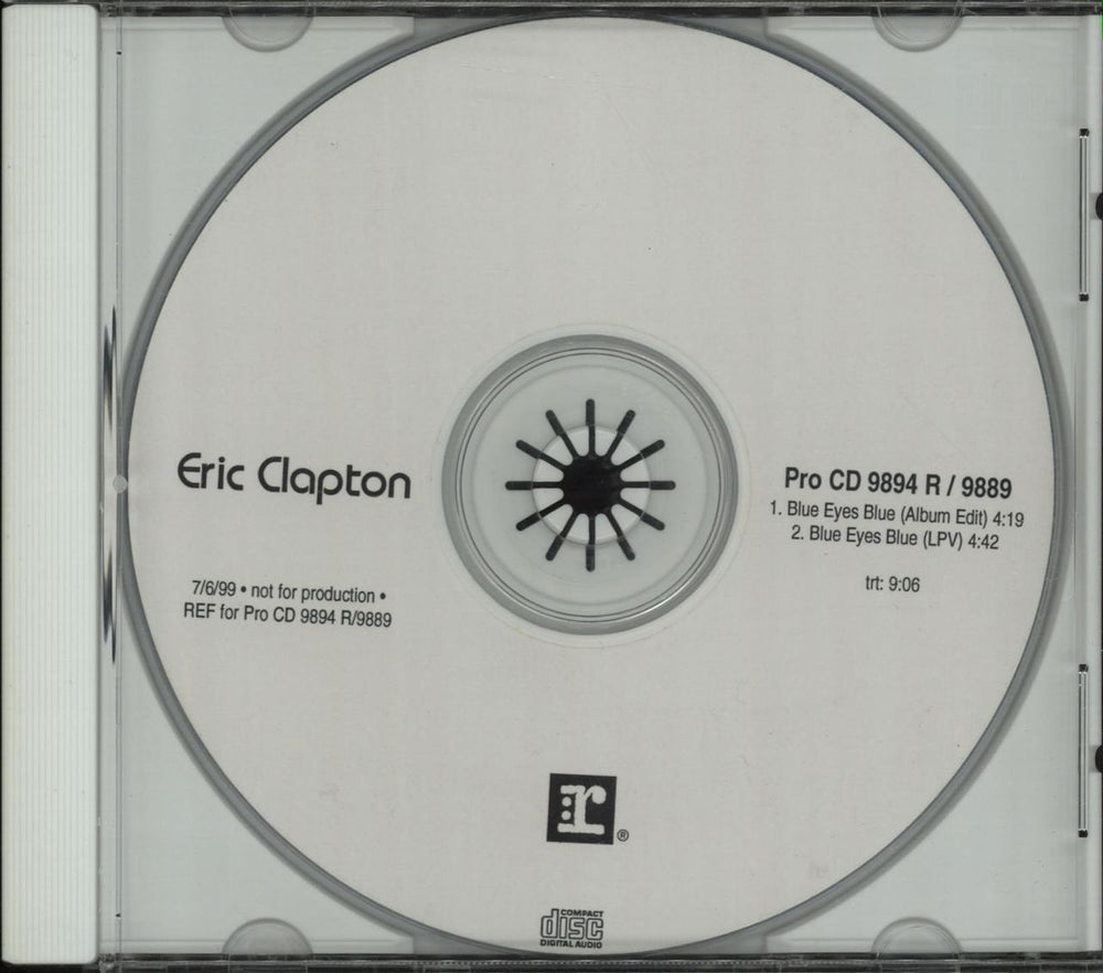 Eric Clapton Blue Eyes Blue US Promo CD album (CDLP) CD ACETATE