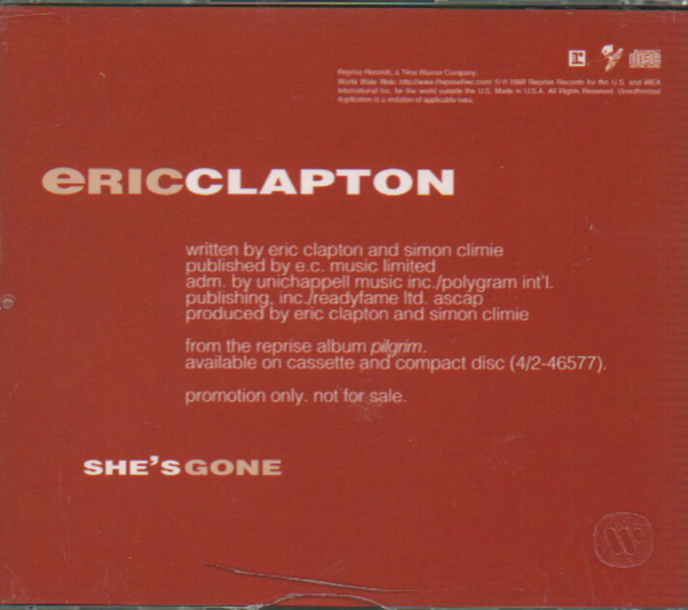 Eric Clapton She's Gone US Promo CD single (CD5 / 5") PRO-CD-9271