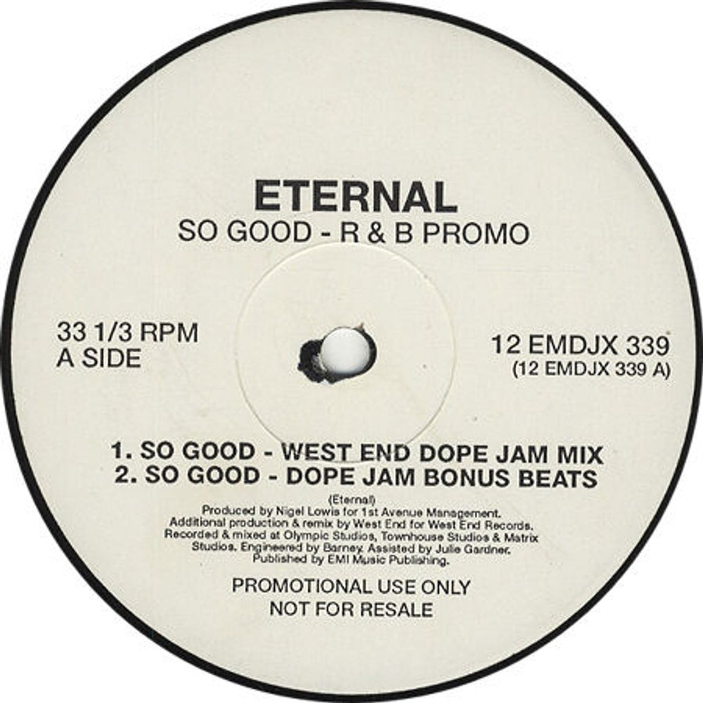 Eternal So Good UK Promo 12" vinyl single (12 inch record / Maxi-single) 12EMDJX339