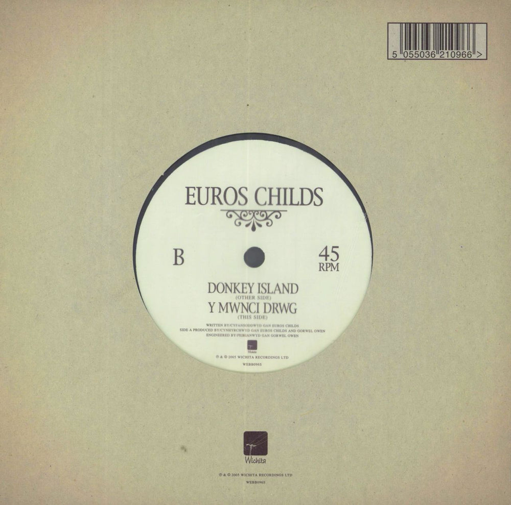 Euros Childs Donkey Island UK 7" vinyl single (7 inch record / 45) 5055036210966