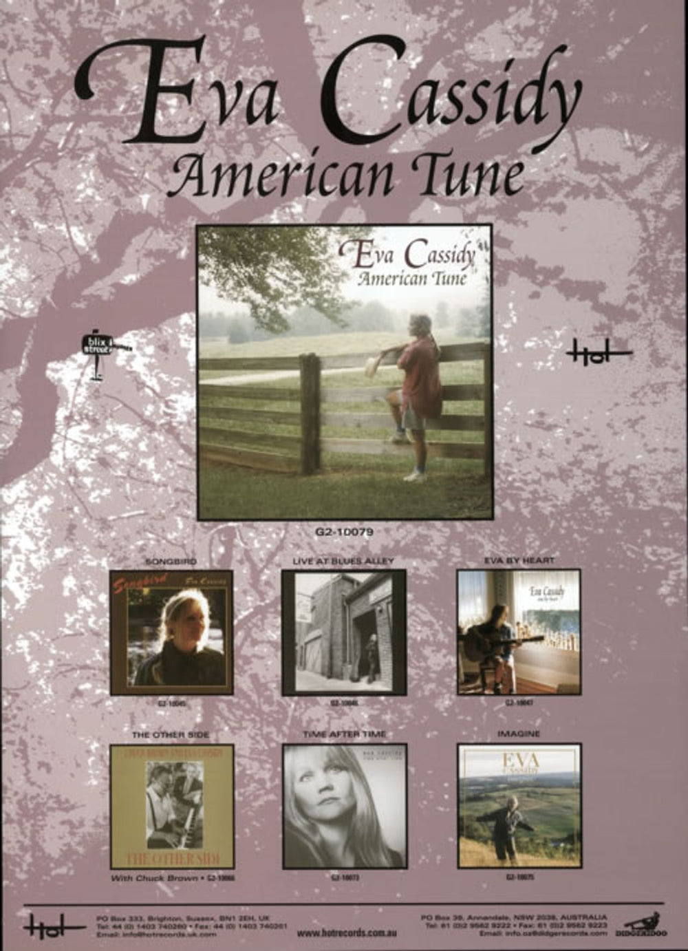 Eva Cassidy American Tune & Imagine - Pair of Posters Australian Promo poster 18 X 13