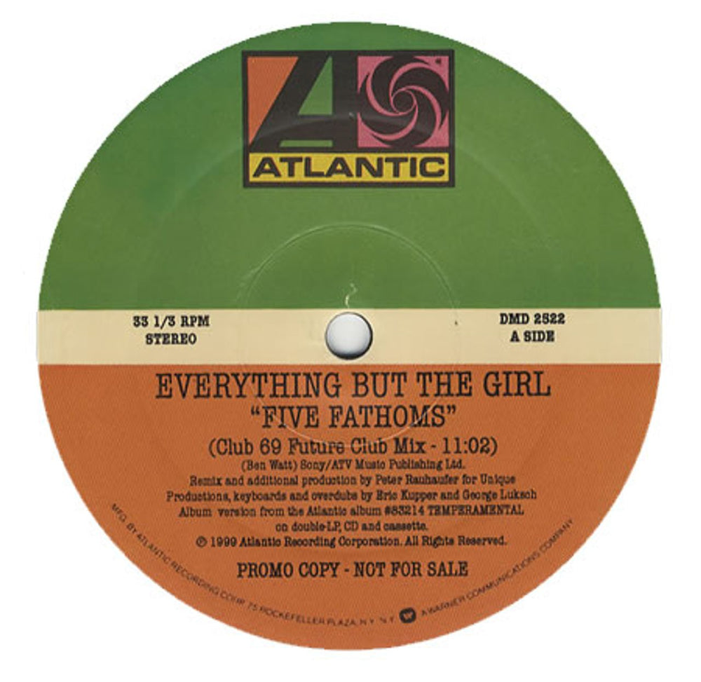 Everything But The Girl Five Fathoms US Promo 12" vinyl single (12 inch record / Maxi-single) DMD2522