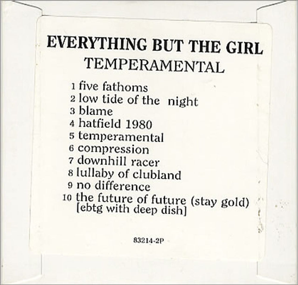 Everything But The Girl Temperamental US Promo CD album (CDLP) EVECDTE146926