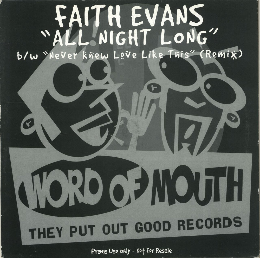 Faith Evans All Night Long / Never Knew Love Like This (Remix) UK Promo 12" vinyl single (12 inch record / Maxi-single) ALLNIGHT1