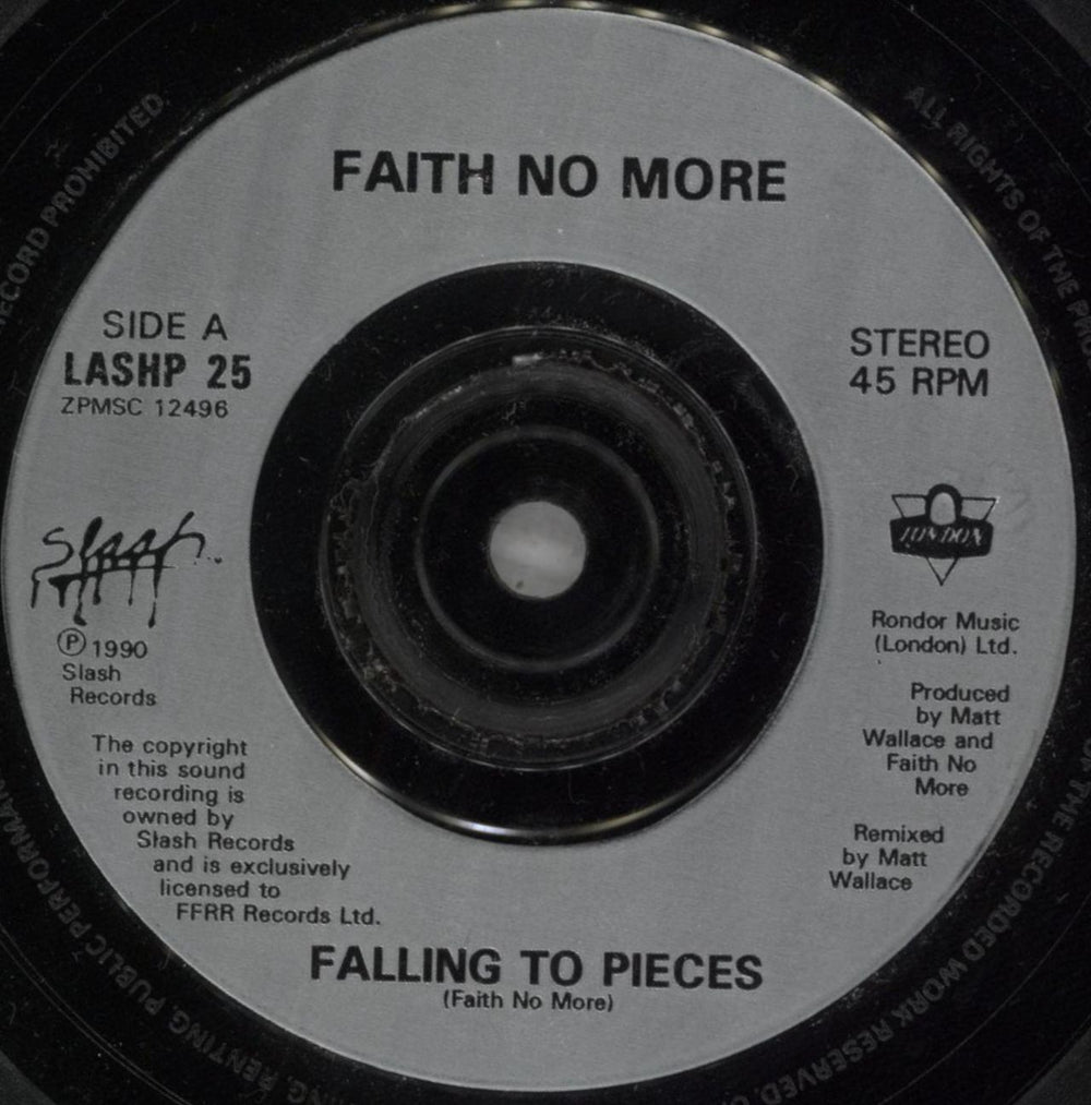 Faith No More Falling To Pieces UK 7" vinyl single (7 inch record / 45) FNM07FA825079