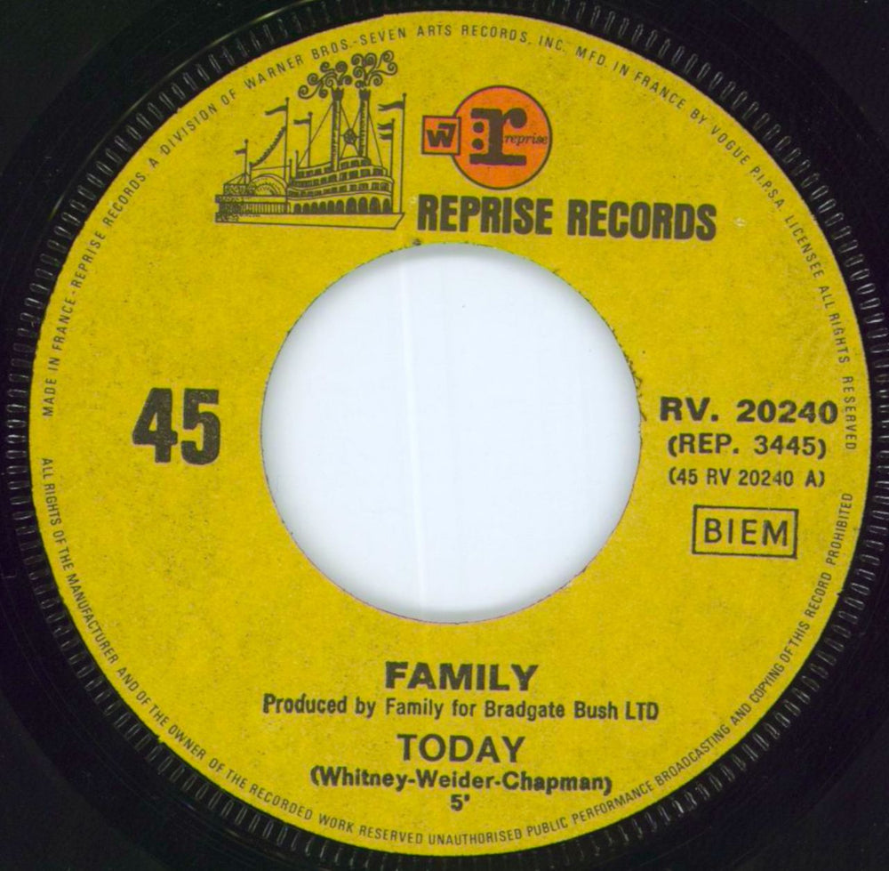 Family Today French 7" vinyl single (7 inch record / 45) FML07TO800891