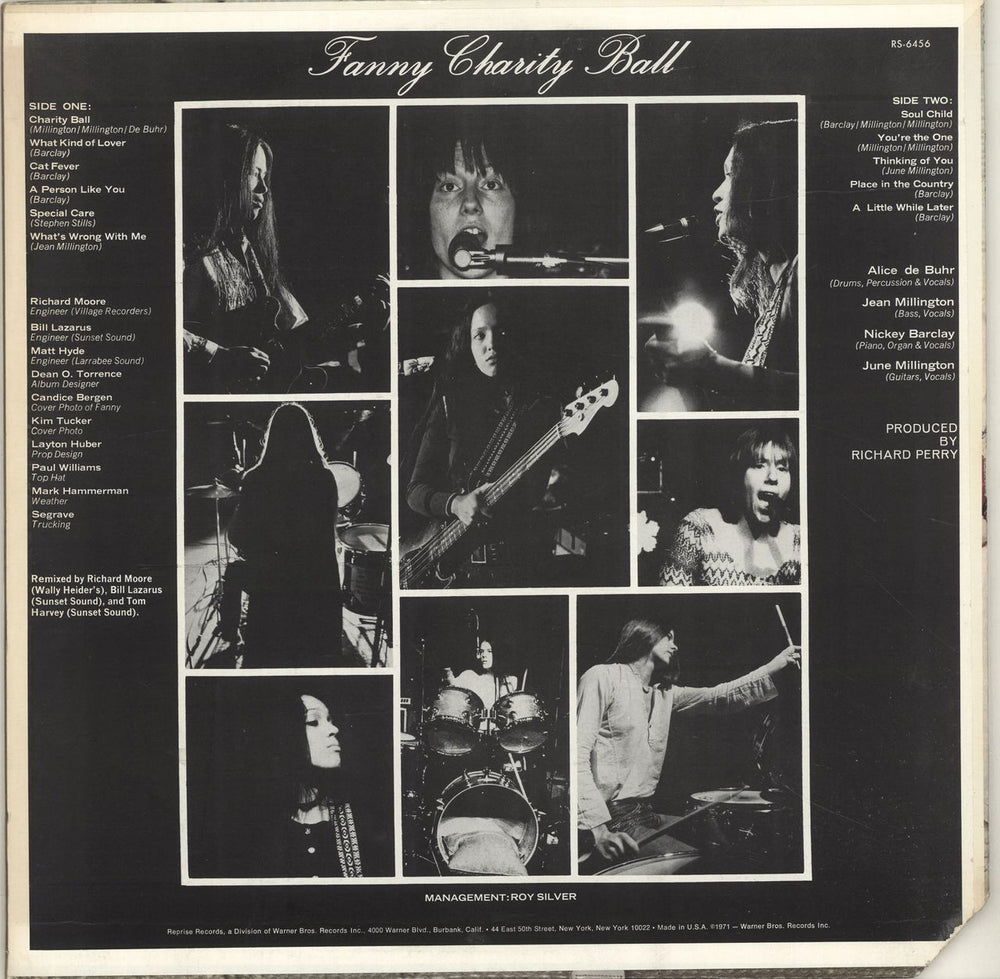 Fanny (70s) Charity Ball US vinyl LP album (LP record)