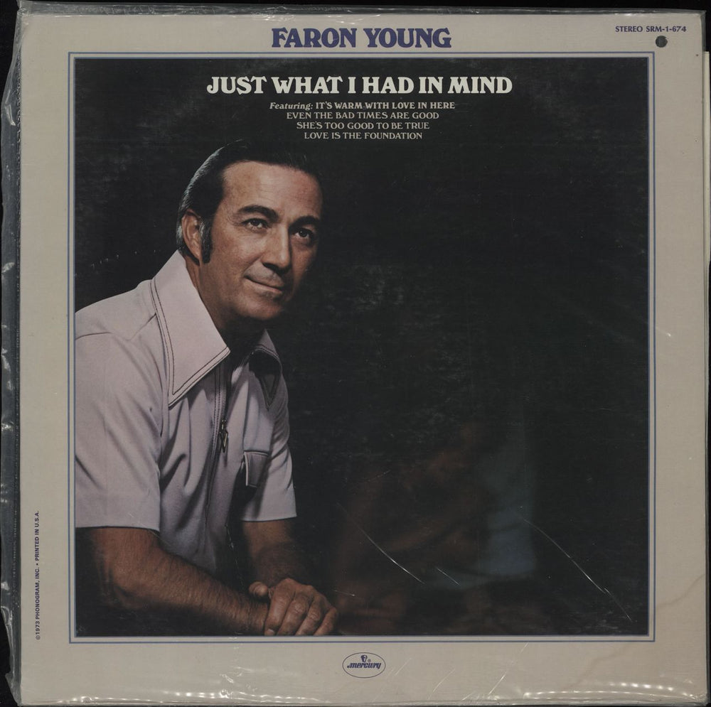 Faron Young Just What I Had In Mind US vinyl LP album (LP record) SRM-1-674