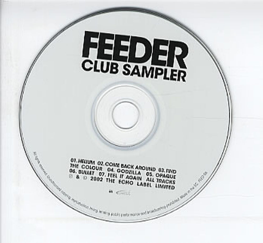 Feeder Club Sampler UK Promo CD single (CD5 / 5") FEED06