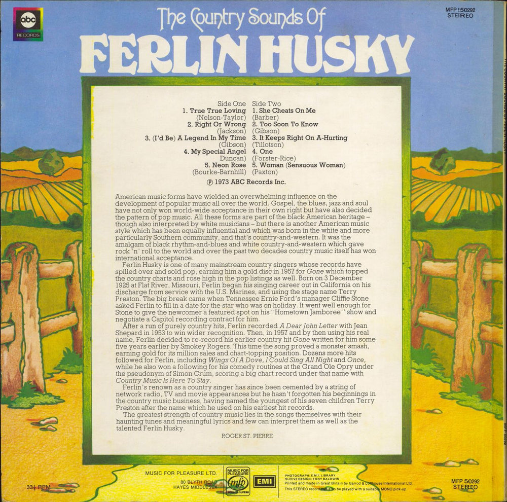 Ferlin Husky The Country Sounds Of Ferlin Husky UK vinyl LP album (LP record)