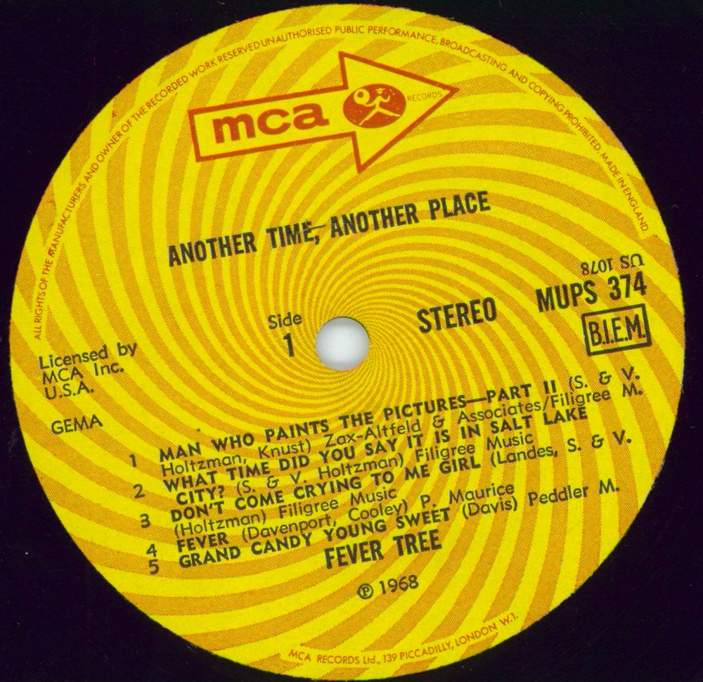 Fever Tree Another Time Another Place UK vinyl LP album (LP record) FVTLPAN778714