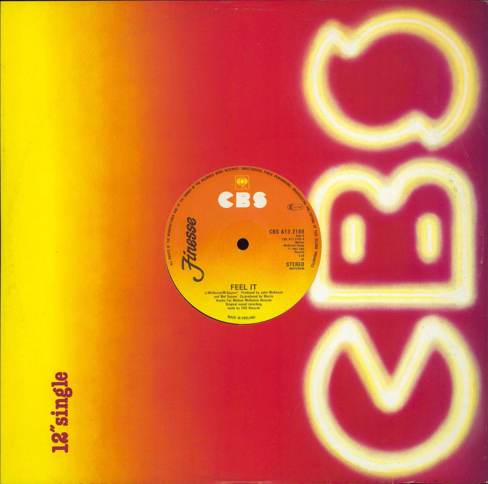 Finesse Feel It UK 12" vinyl single (12 inch record / Maxi-single) CBSA132169