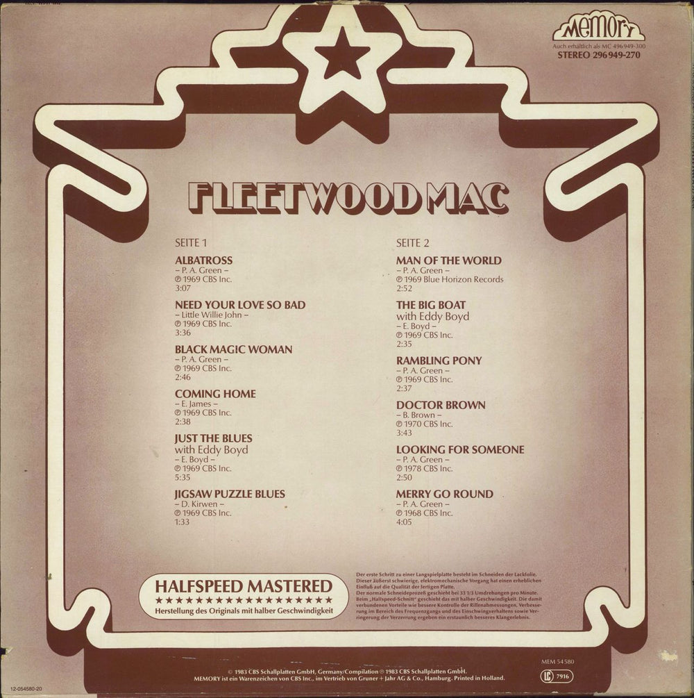 Fleetwood Mac Starsound Collection Dutch vinyl LP album (LP record)