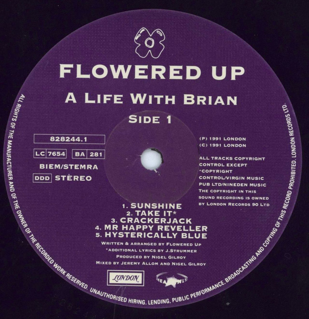 Flowered Up A Life With Brian + Insert & PR UK vinyl LP album (LP record) FUPLPAL803183